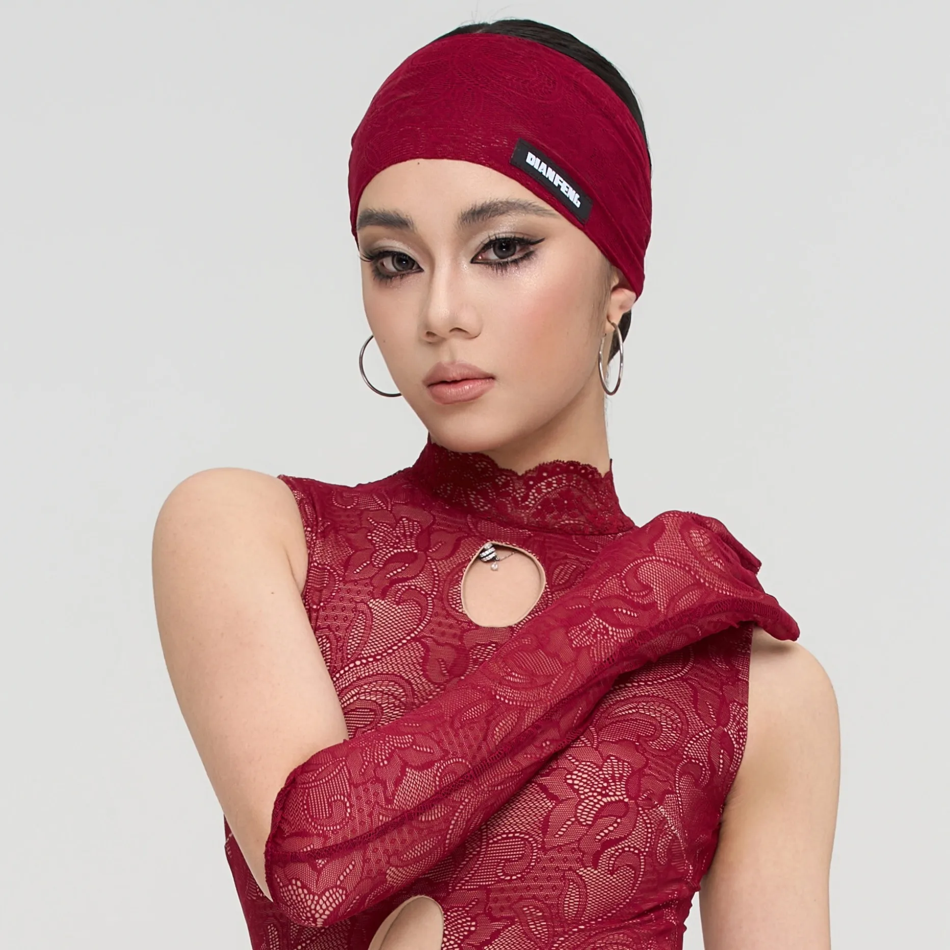 4 Colors Latin Dance Headband Lace Gloves Women Dancing Accessories Rumba Dance Competition Performance Clothes Ornament NV24150