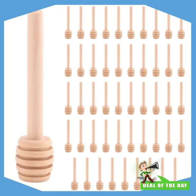 

24-Hour Delivery 50 Pack Of Mini 3 Inch Wood Honey Dipper Sticks, Individually Wrapped, Server For Honey Jar Dispenser Drizzled