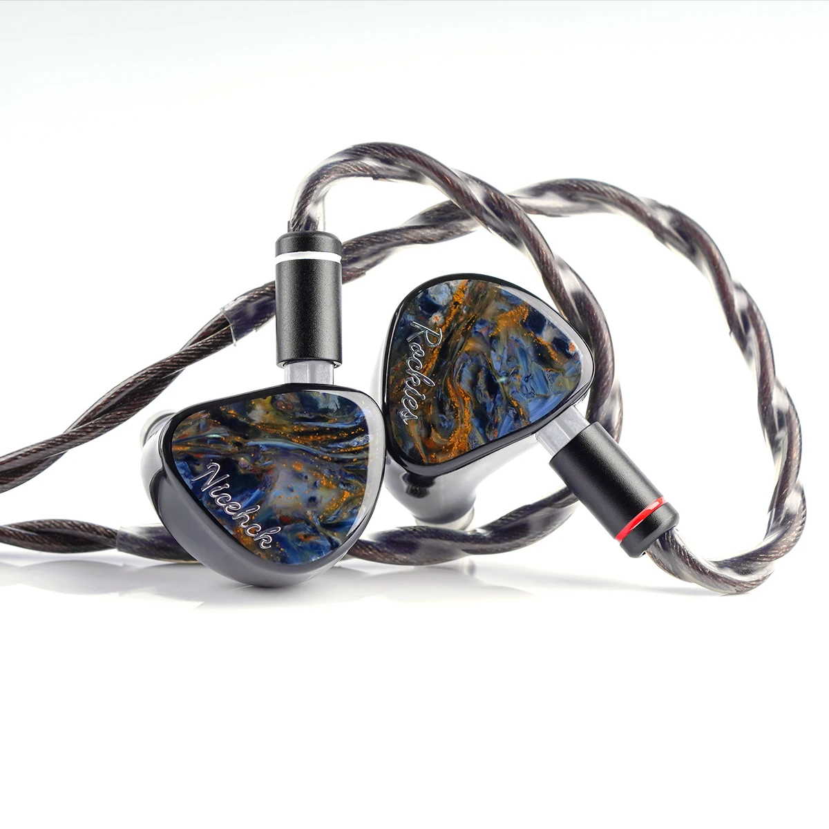 NICEHCK Rockies In-ear Earbud 1DD+2 Knowles BA+2 Sonion EST Hybrid Driver Natural Pietersite Faceplate 2Pin 2-in-1 Plug Earphone