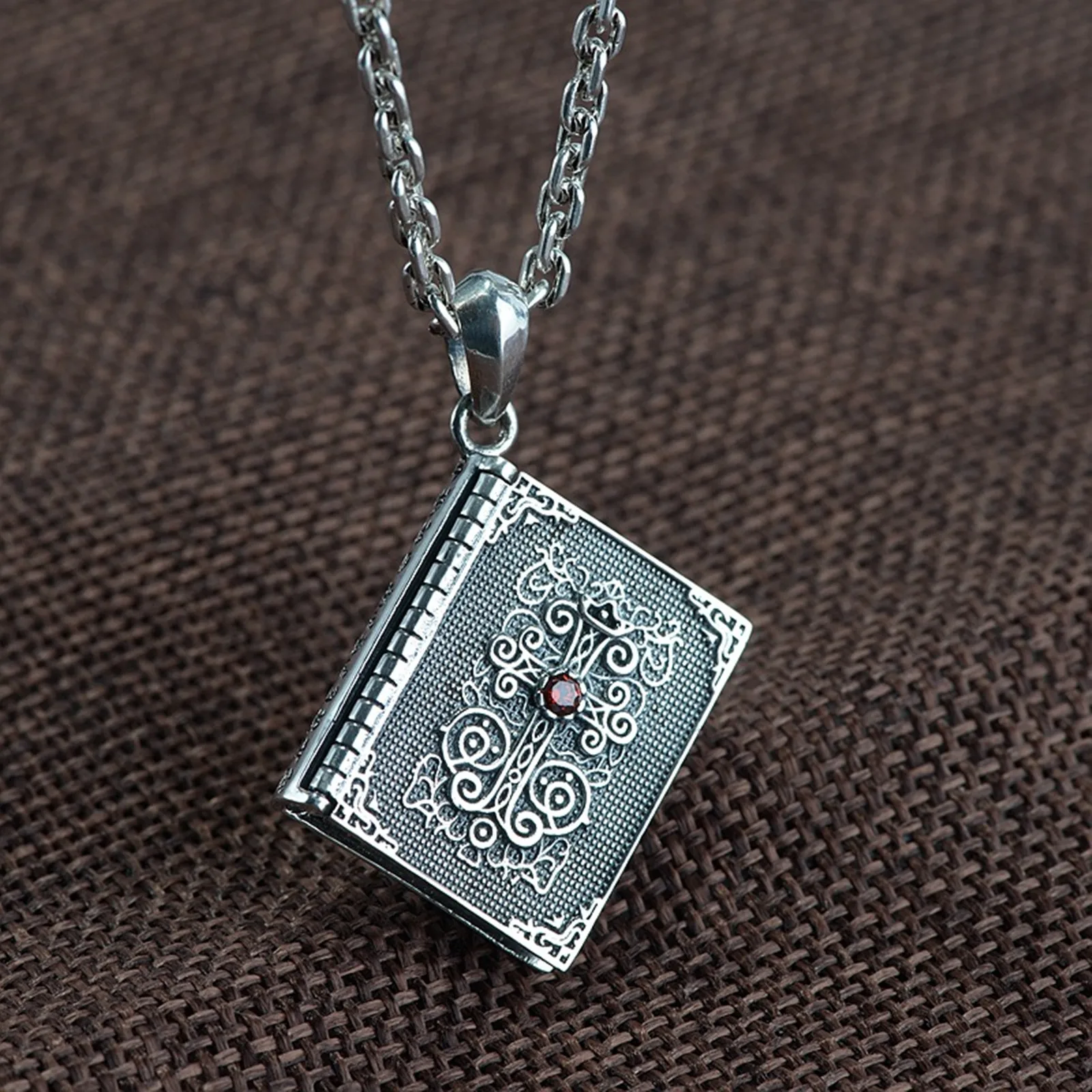 

Book Pendant Locket Sterling Silver 925 Openable Bible Cross Necklace for Men and Women Christian Catholic Religious Jewelry