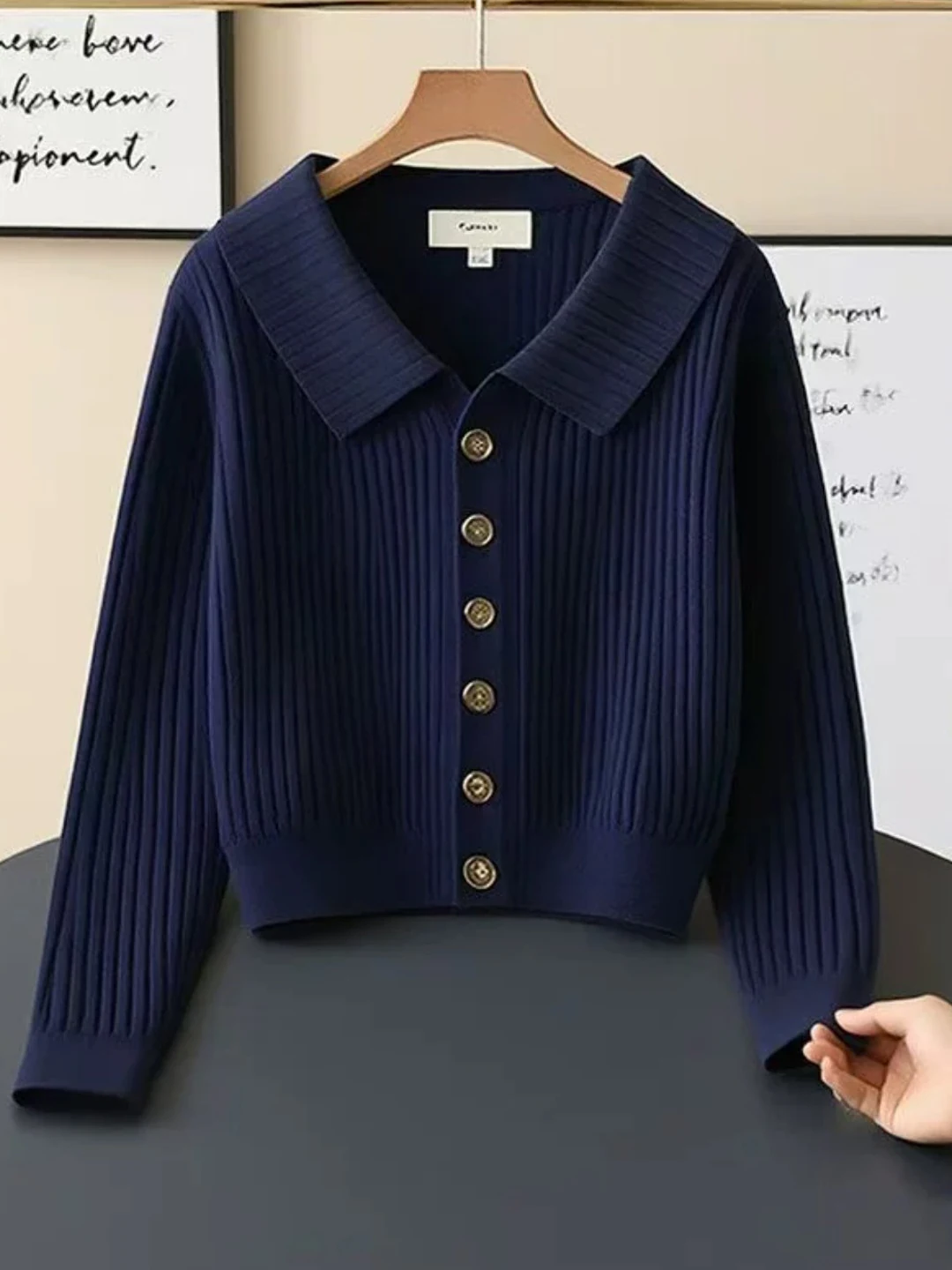 Fall 2026 Women's Knitted Open Cardigan Sweater Simple Lazy Style Fashionable Outerwear Top Polyester Fiber Long Sleeve Regul...