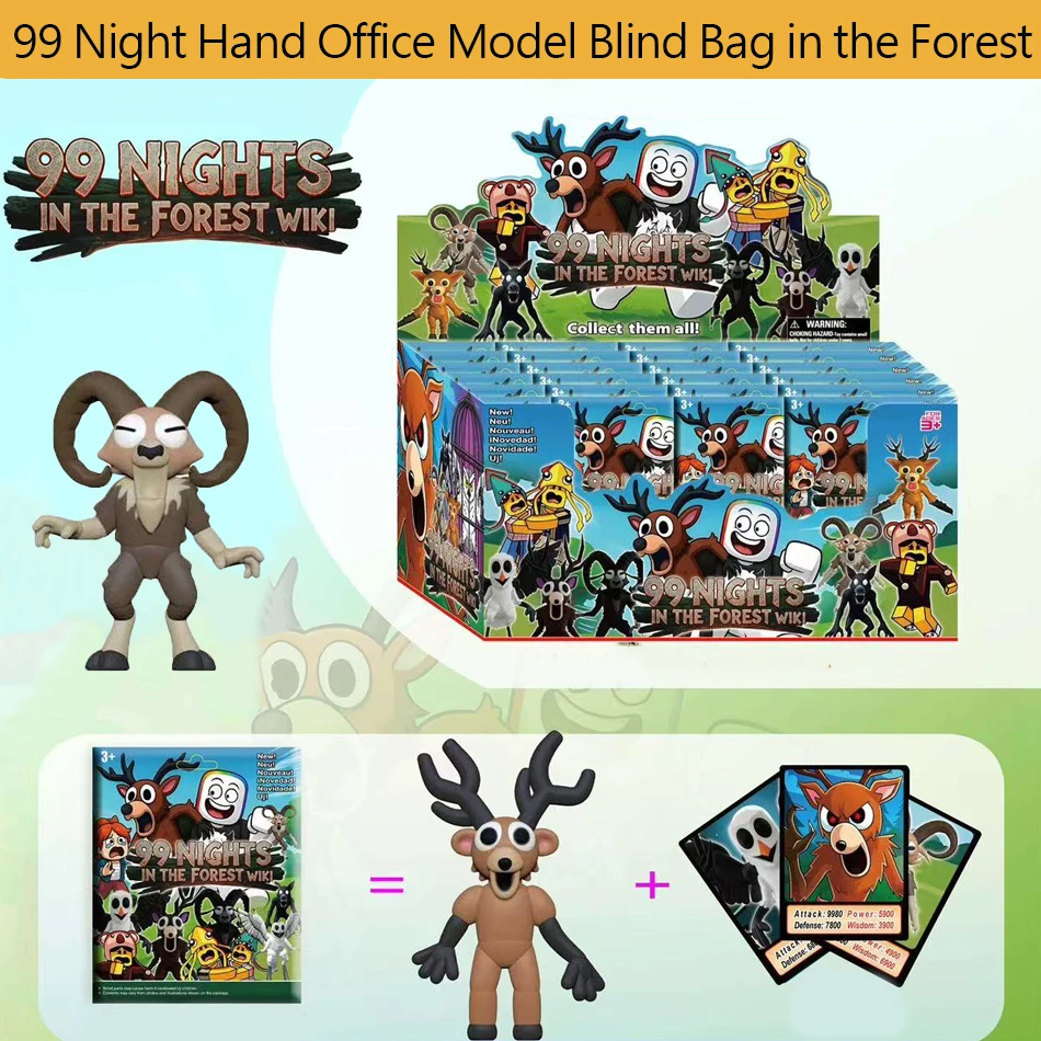 Nuovo 99 notti nella foresta Figure Borsa cieca Modello 99 notti nella foresta Figurina Horror Cervo Gufo Capra Lupo PVC Ornamento Giocattoli
