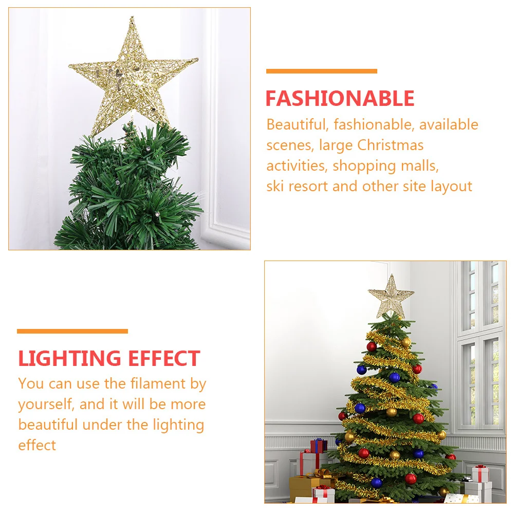 

2 Pcs Christmas Tree Top Star Outdoor Ornaments Treetop Decor Vintage Adornment Iron Holiday Tops