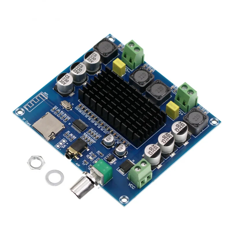 

Плата цифрового усилителя Bluetooth XH-A105 с поддержкой сверхдального расстояния, встроенным потенциометром AUX TDA7498, двойной, 100 Вт