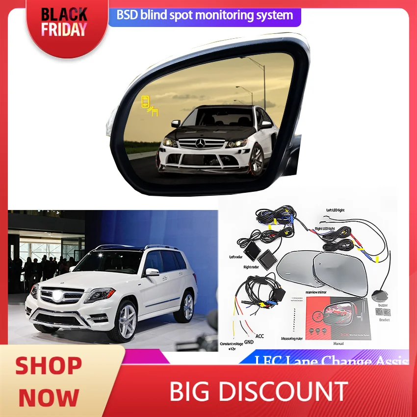 Blind Spot Detection System For Mercedes-Benz GLK-Class 2012-2015 BSD Radar Detection System Microwave Sensor Mirror LED Light