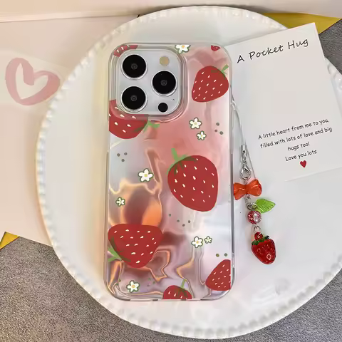 Strawberry Cherry Case For Samsung Galaxy S25 A55 S24 S23 Ultra S21 S22 Plus S20 FE S21 Ultra A36 A54 A15 A25 A35 A14 A34 Cover