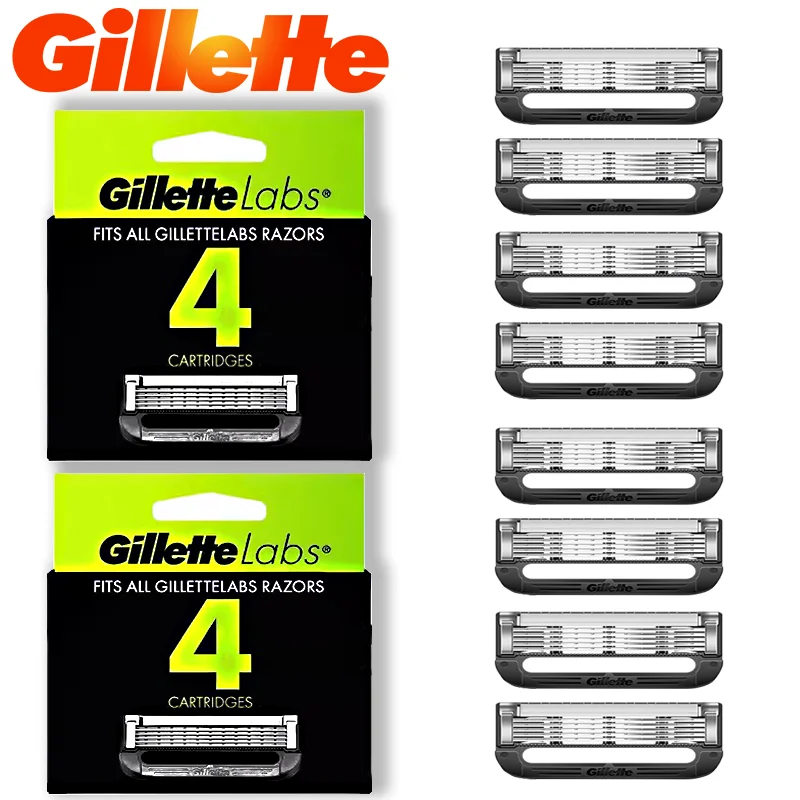 Original Gillette Men Razor Blade 5 Layers Safety Manual Replacement Shaver Head Bar for Labs Heated Series Razor Blade Accessor
