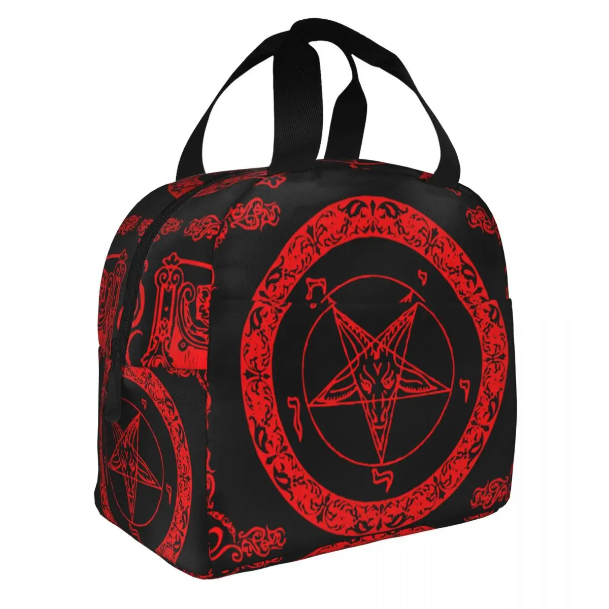 Lunch Bags for Men Women The Sabbatic Goat Baphomet Thermal Cooler Bags Portable Picnic Satanic Goth Occult Oxford Lunch Box