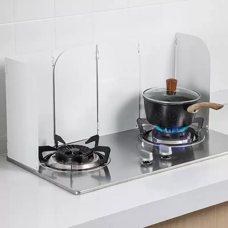 Foldable Stove Oil Baffle,Heat‑resistant Anti‑splash Oil Guard for Gas Stove & Range Hood