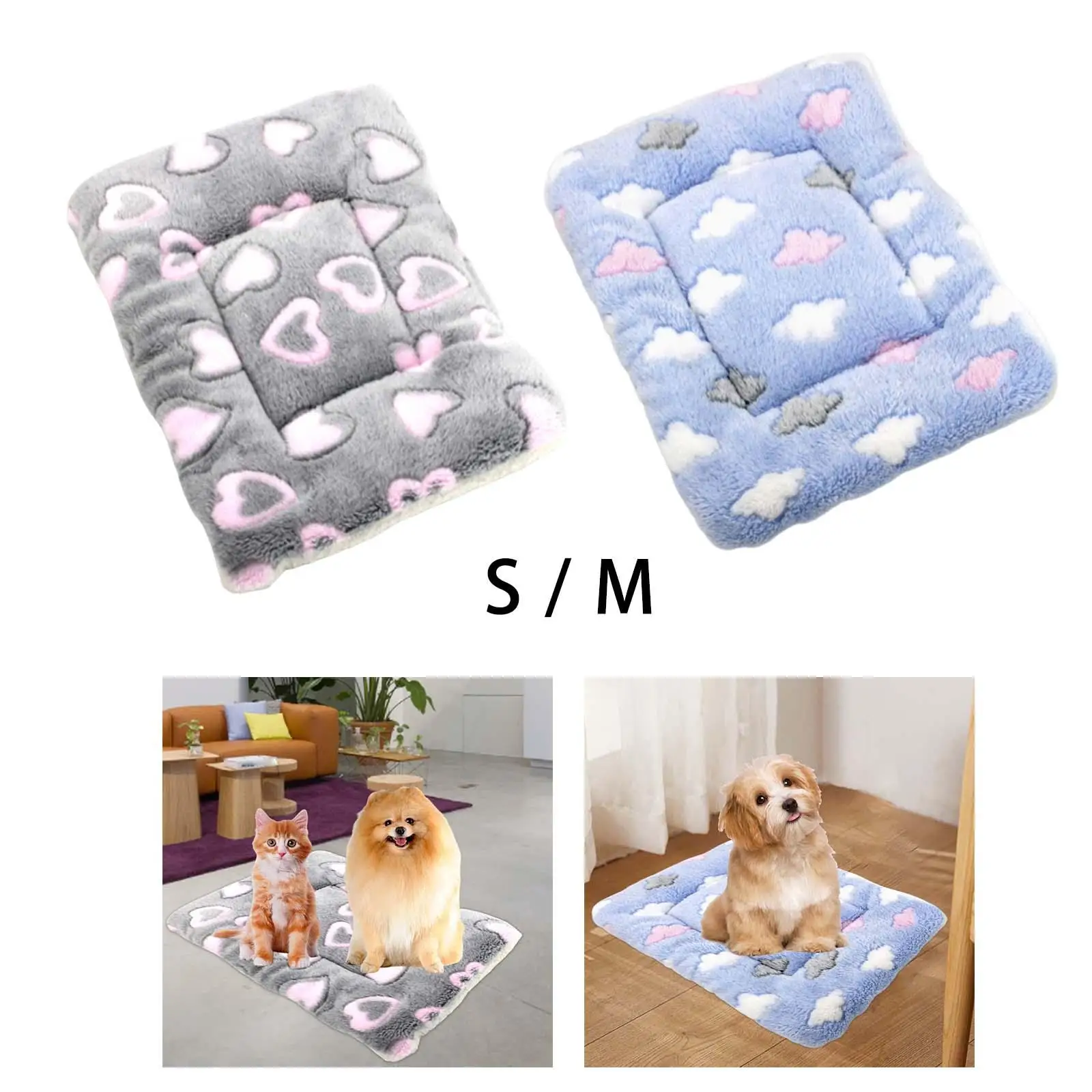 Dog Bed Mat Washable Kitten Cushion Fleece Pet Sleeping Bed Mats Cat Bed Mats for Rabbit Sleeping Puppy Kitten Cats Small Dogs