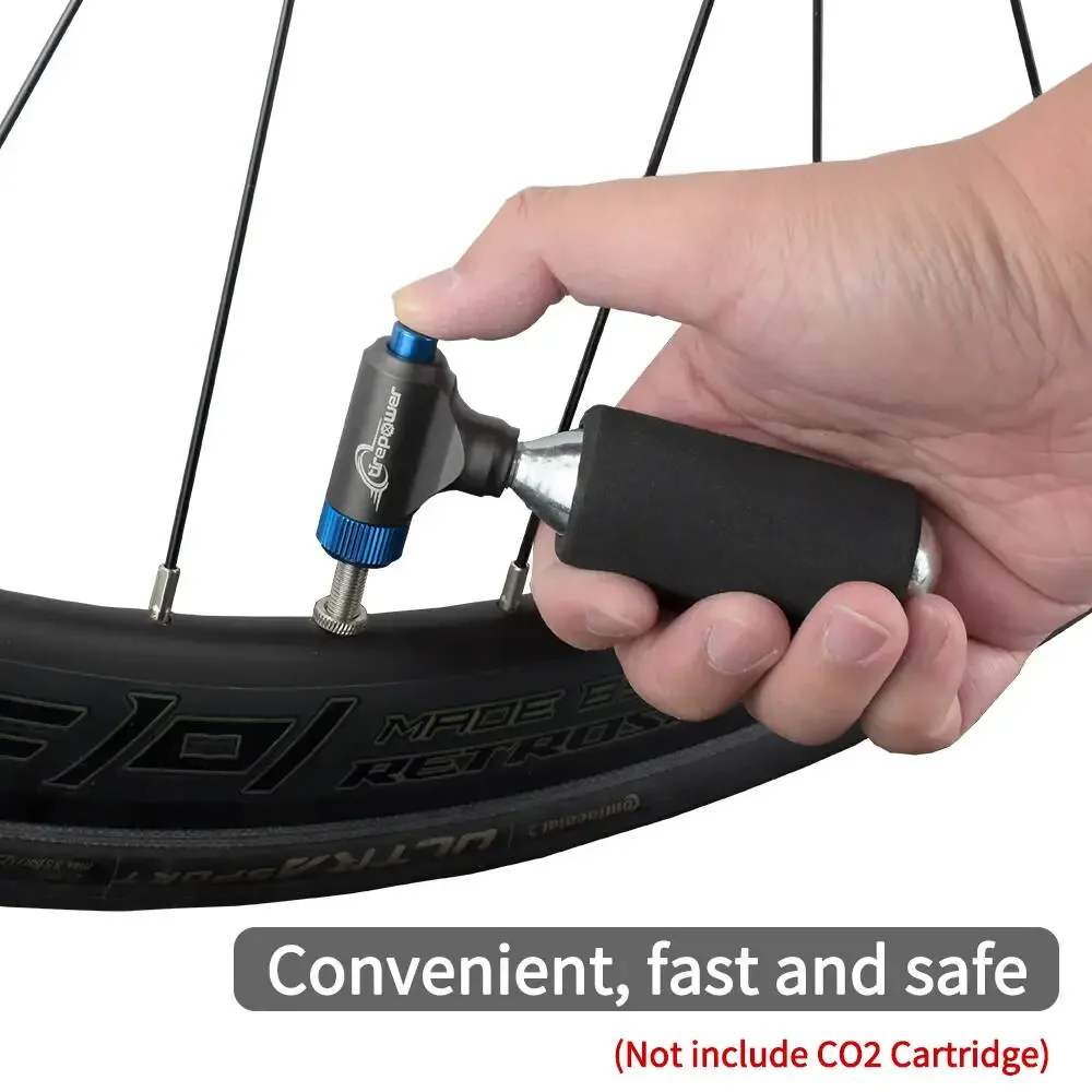 Ctrepower Aluminum Alloy CO2 Bike Tire Inflator Quick Push B