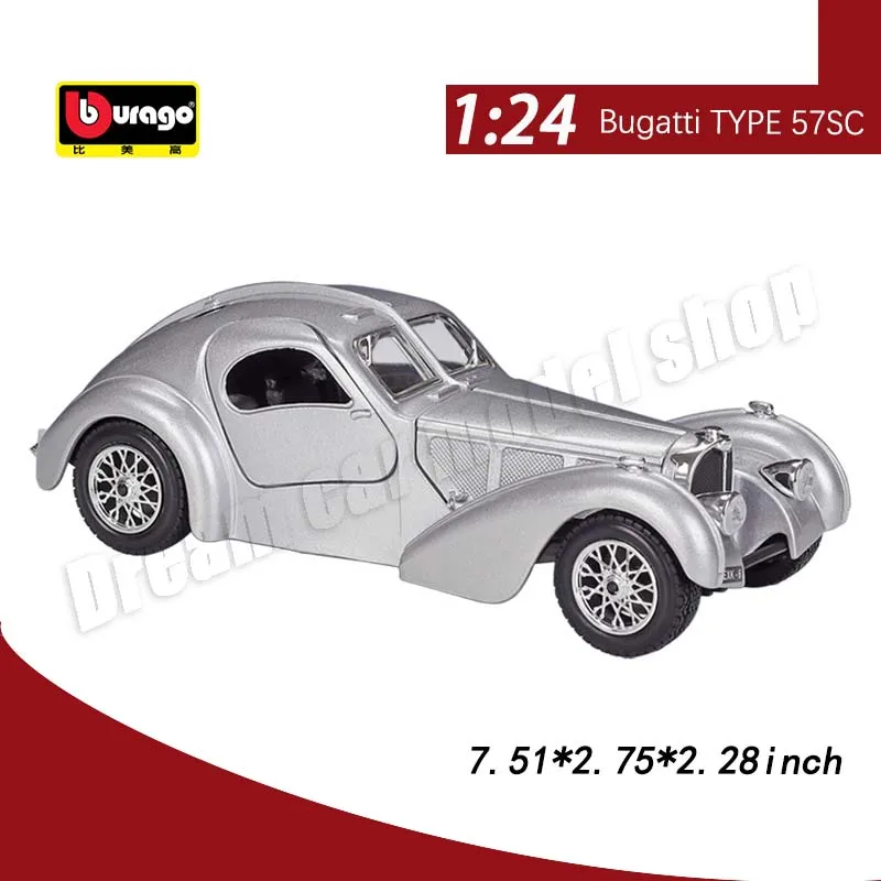 Bburago 1:24 1936 Bugatti TYPE 57SC Alloy Car Model Toys Die-cast Car Model Decoration Miniature Car Collectible Gift Wholesale