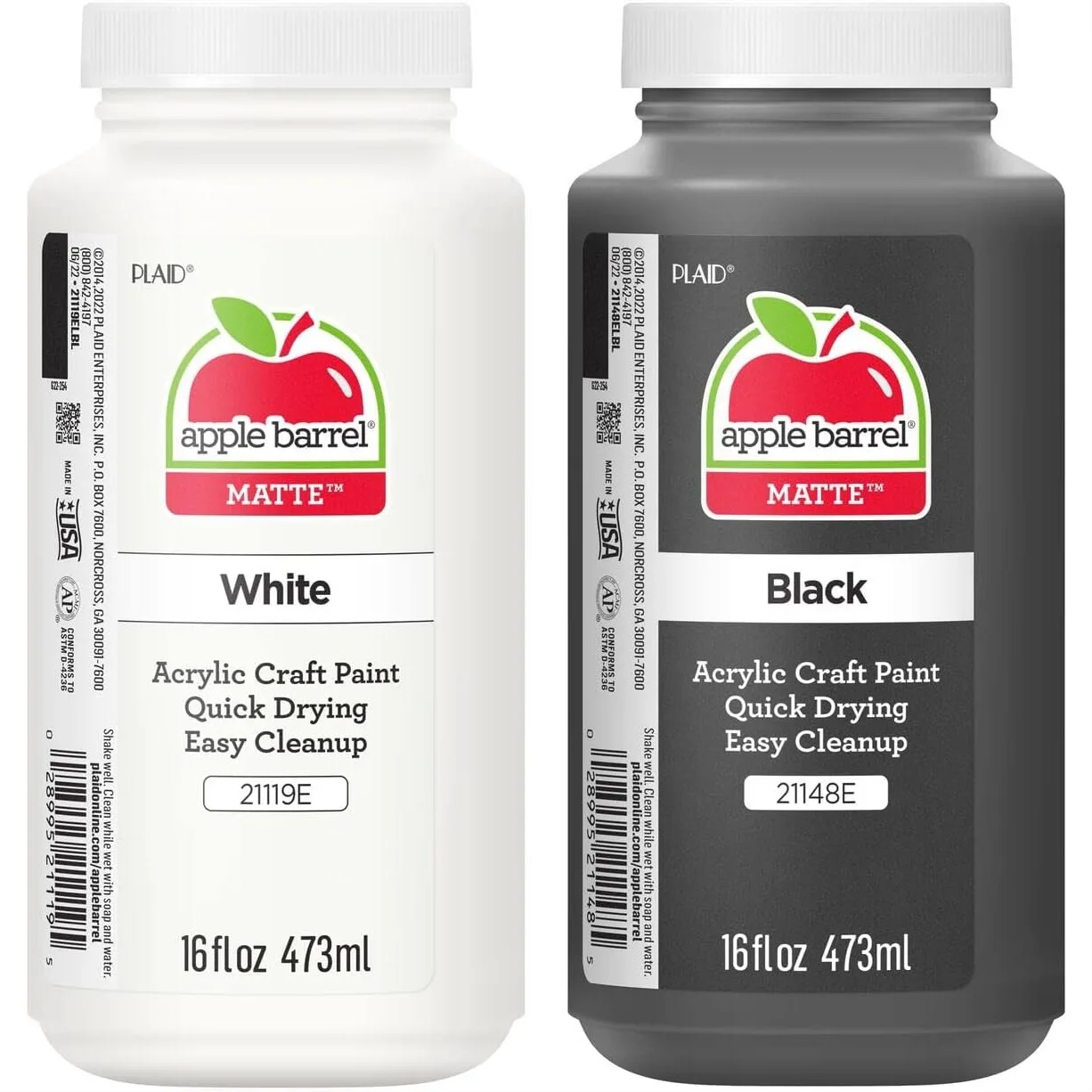 

Acrylic Paint Set Includes 2 X 16 Fl Oz White And Black Paint For Canvas Wood Paper Crafts