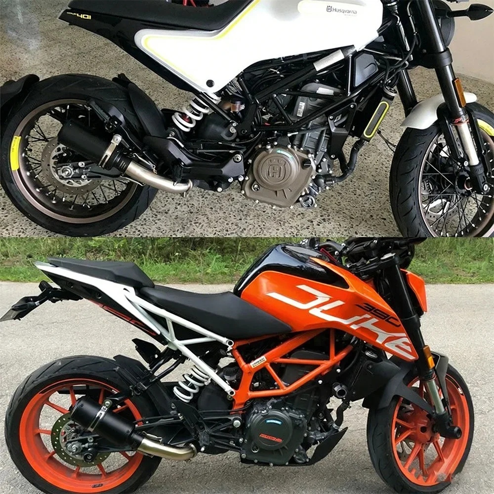 Motorcycle Parts Exhaust Systems For DUKE 390 RC390 Svartpilen 401 Stainless Modified Exhaust Mid Pipe with Muffler