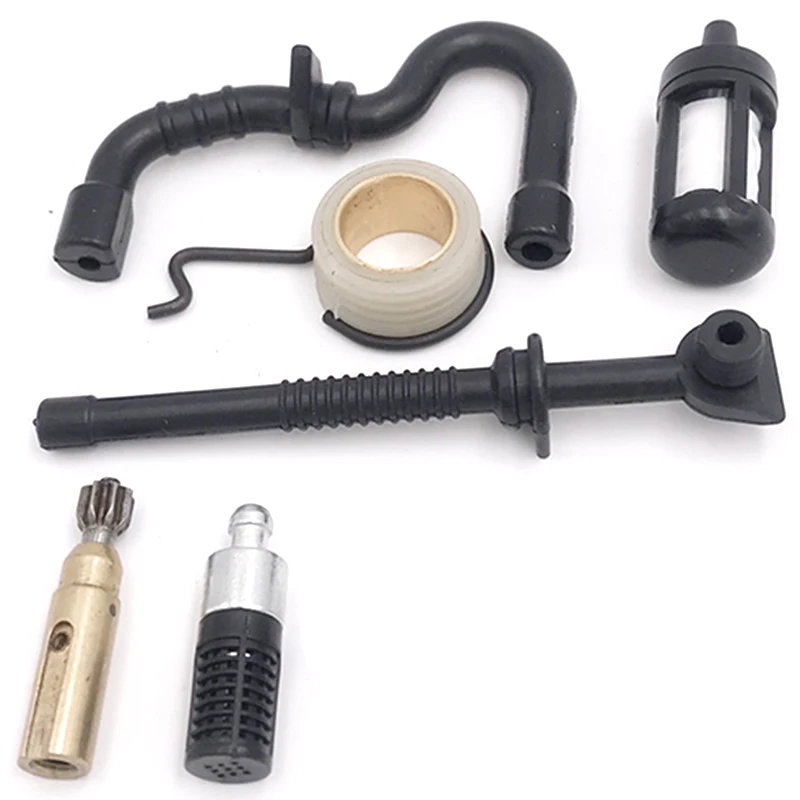 6Pack X(Chainsaw Oil Pump Worm Gear Oil Filter Line Hose Kit for MS 180 170 MS180 MS170 018 017 Replacement Parts 11236407102