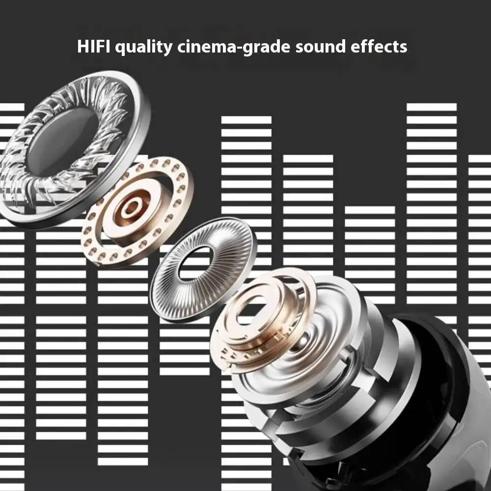 2 en 1 par Dual auriculares inalámbricos Bluetooth 5,3 en la oreja medio en la oreja indoloro usando alta fidelidad cancelación de ruido par de auriculares