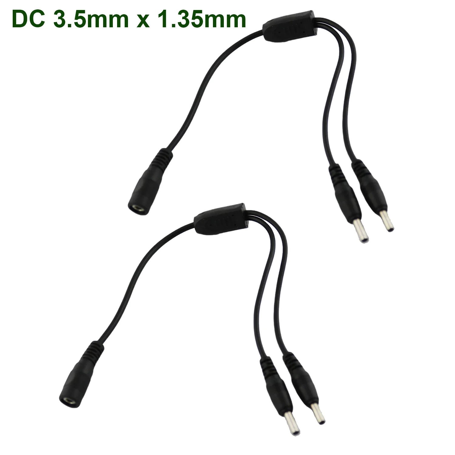 1pc 3.5mm x 1.35mm Female to 2 Dual Male DC Power Splitter Adapter Cord Cable CCTV Security Camera DVR HDVD LED Strip Light