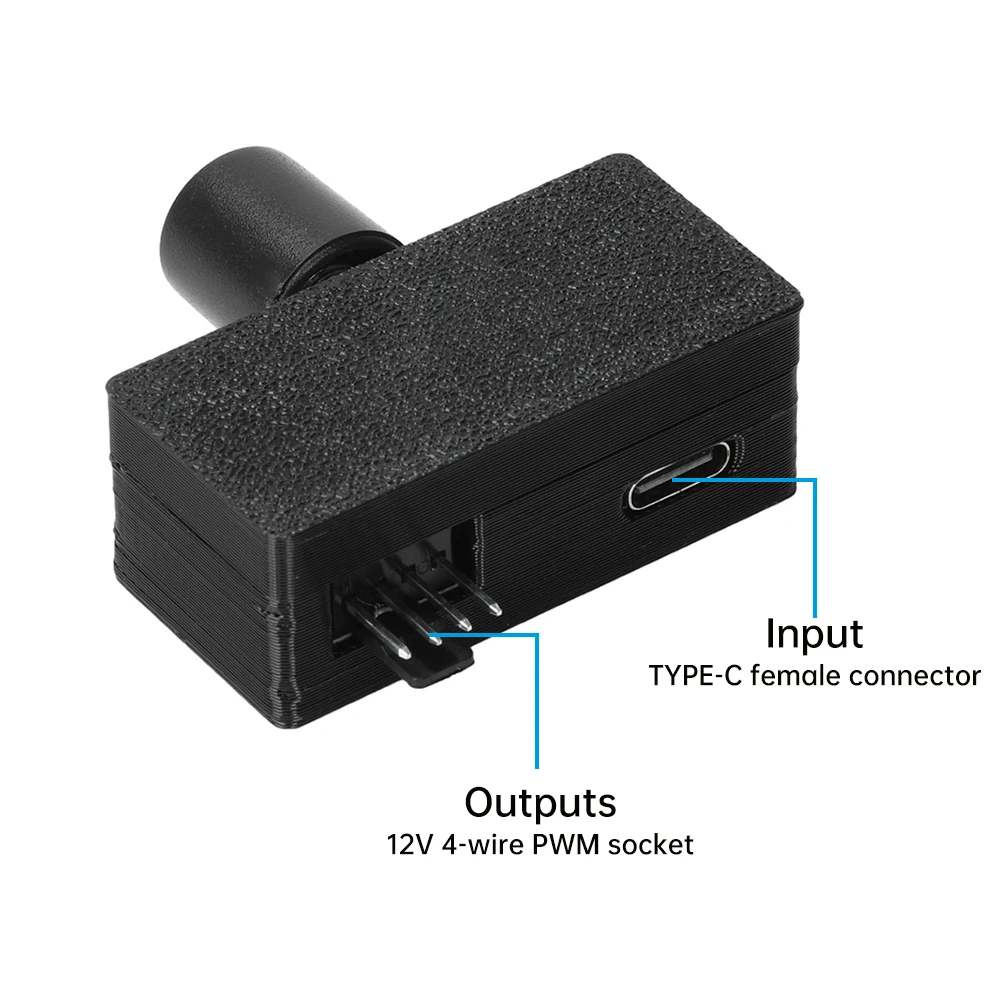 DC 12V PWM Speed Controller 4-Pin Fan Speed Controller Type-C Power Supply DIY Water-cooling Cooling Pulse Width Modulation