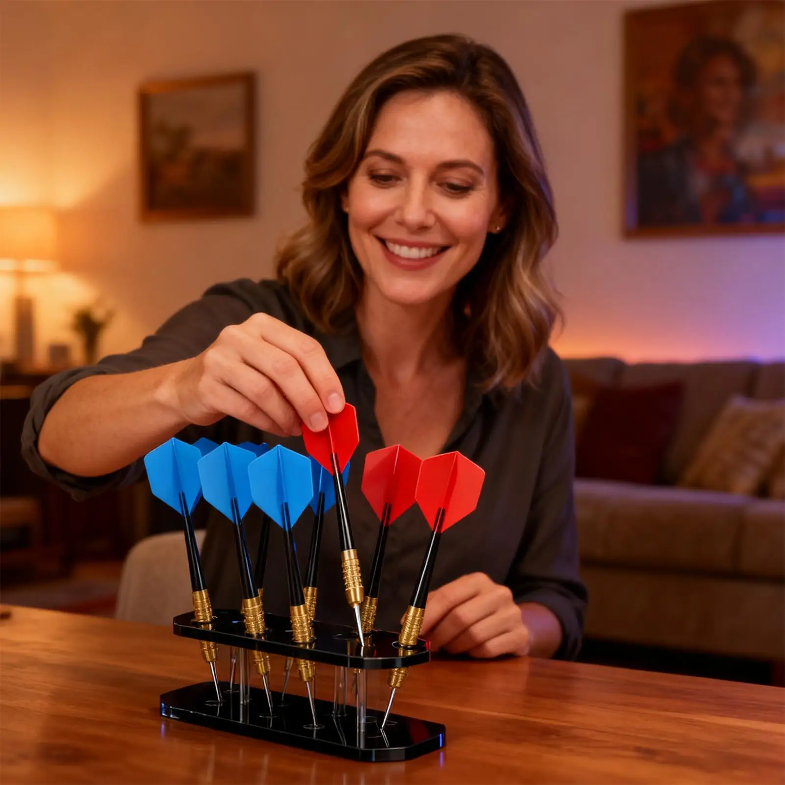 8 Capacity Dart Holder storage Rack Acrylic Angled Display Stand for Family Friends Home Bar Game Room Office Desk Indoor