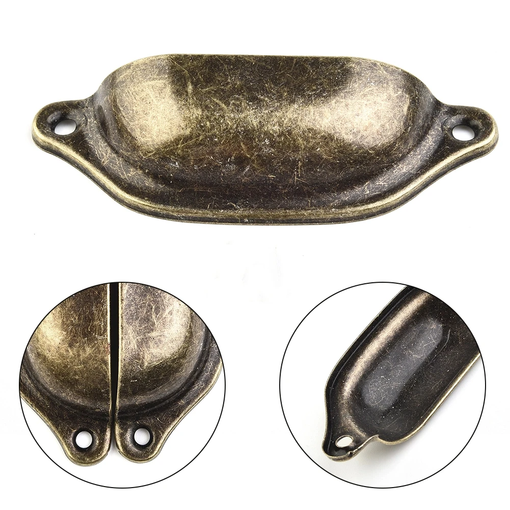 10Pcs Retro Metal Kitchen Drawer Cabinet Door Handle And Furniture Knobs Handware Cupboard Antique Brass Shell Pull Handles