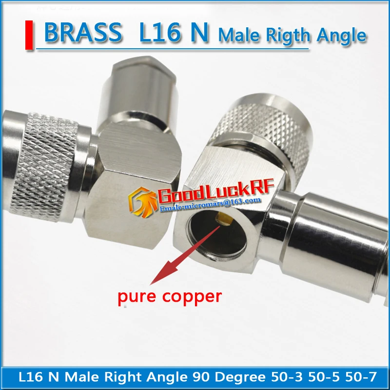 L16 N Male 90 Degree Right Angle Clamp For LMR195 RG58 RG142 RG5 RG6 RG304 LMR400 RG8 RG213 RG165 Cable RF Coaxial Adapters