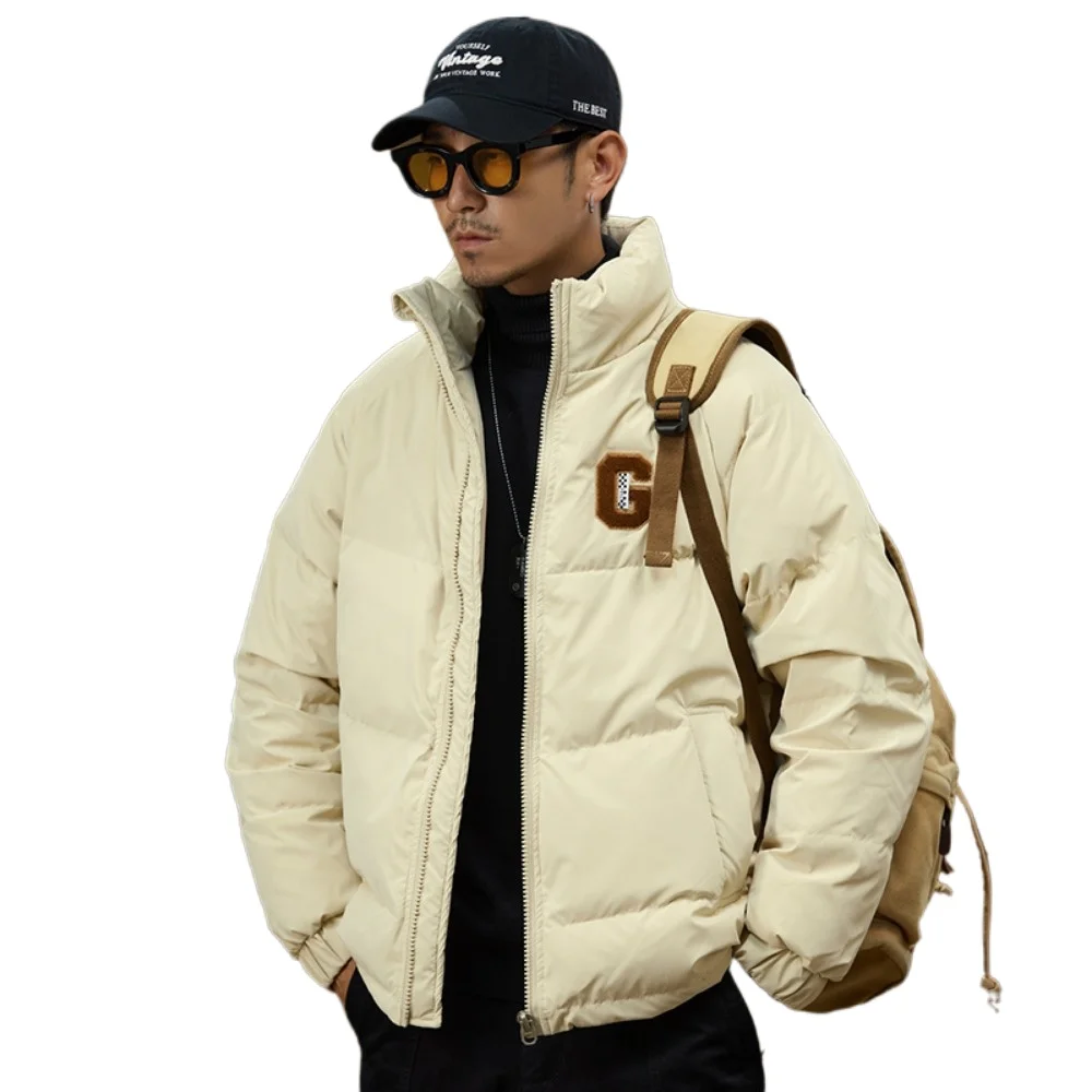 

2025 New winter down jacket men's stand collar thickened warm high fluffy bread cold-resistant jacket