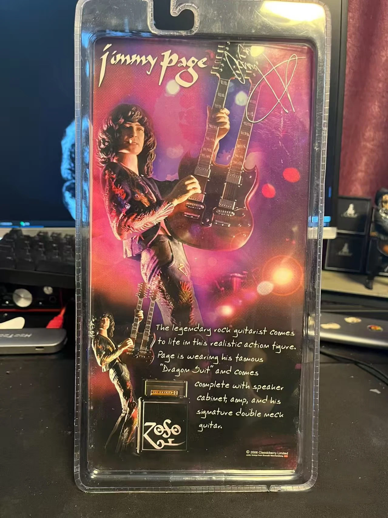 شخصية جيمي بيج 7 بوصة Led زيبلين زوسو NECA 2006 كلاسيك بيري شخصيات الحركة النادرة عازف الجيتار الأسطوري