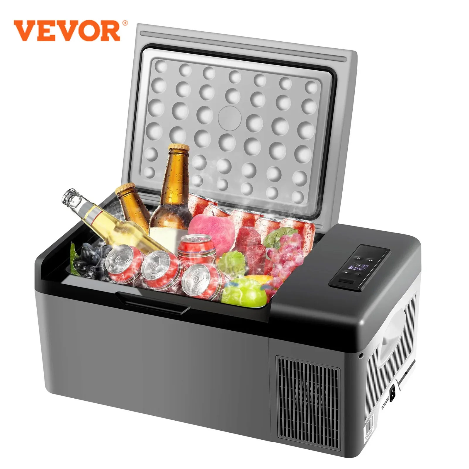 VEVOR Mini-Kühlschrank, tragbarer Auto-Gefrierschrank, 12 V/24 V, 15 l, Kompressor-Kühler für Reisen, Camping, Outdoor-Aktivitäten