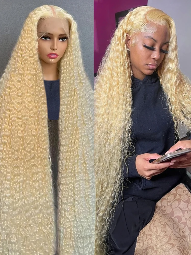 

613 Honey Blonde Loose Deep Wave 13x6 HD Lace Front Wig 40 Inch Brazilian Human Hair 13x4 Curly Wig Pre Plucked For Black Women