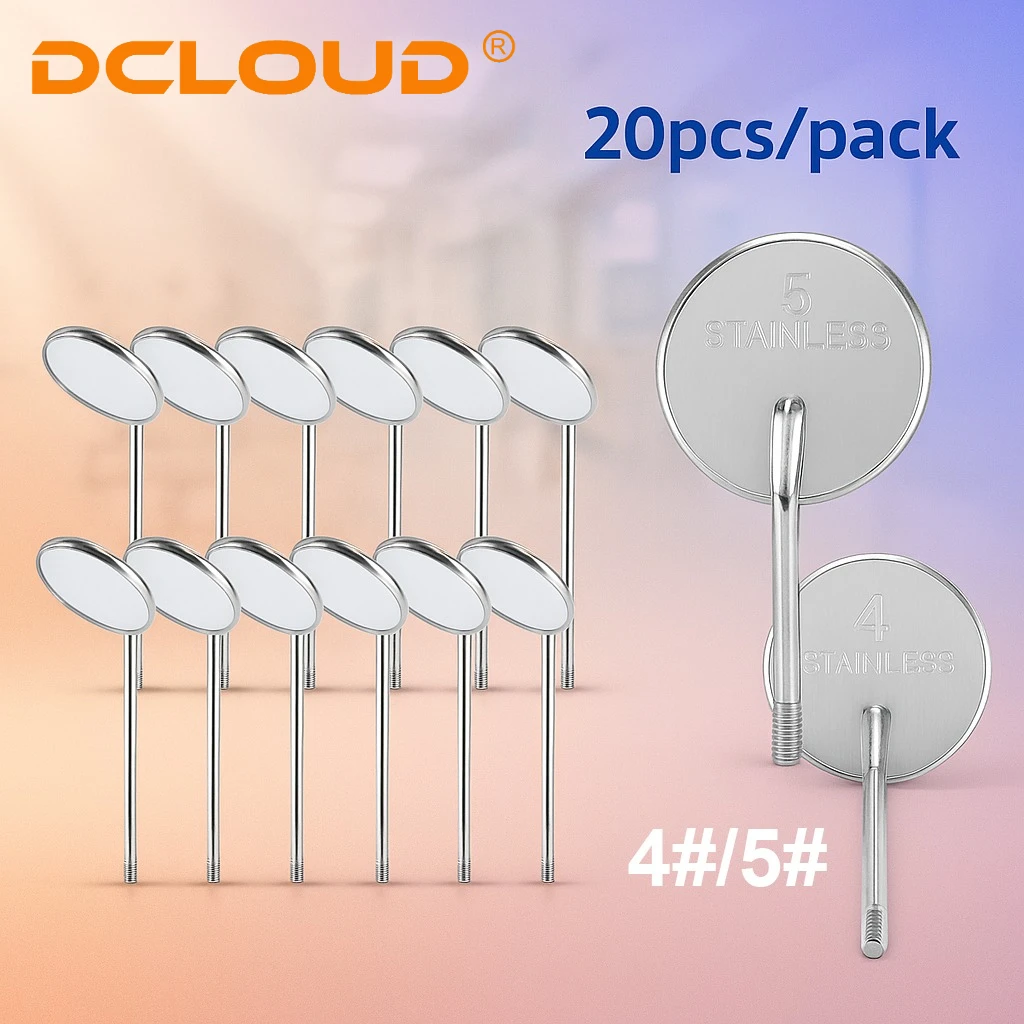 

20Pcs Dental Mouth Mirror Kit Stainless Steel Cone Socket Heads for Dentist Clinic Oral Care Tools Anti-Fog Scratch-Resistant