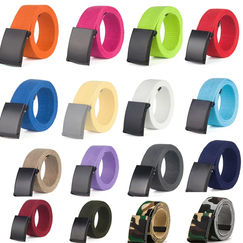 حزام قماشي لكل من الرجال مع مشبك معدني ، أحزمة جينز ، ألوان حلوى ، أحزمة فاخرة للرجال ، النساء ، الأولاد ، موضة جديدة ، جودة عالية ،