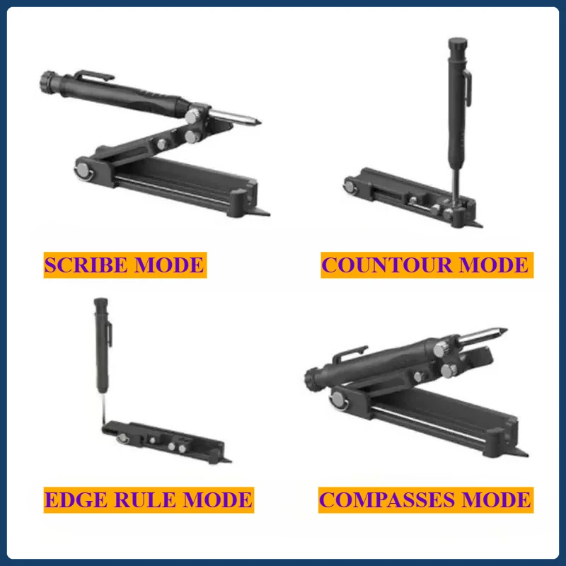 

DIY деревообрабатывающий компас, инструмент, измерительный анти-форма, многофункциональный регулируемый профиль, линейка для разметки, карандаш с глубокими отверстиями, контурный калибр
