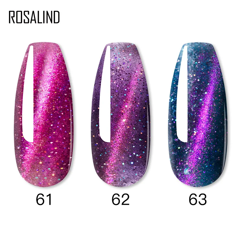 ROSALIND Cat Eyes Poly Nail Gel Extension UV Gel For Semi Permanent Hybrid Varnishes Nails Art Design For Nail Builder