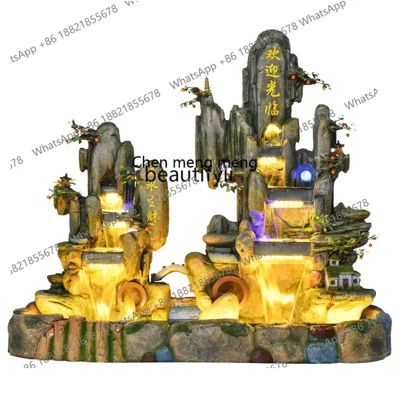 cc182R1 Large Rockery Fountain Water Decoration Villa Hotel Restaurant Company Door Light Luxury Floor Fish Pond Landscape