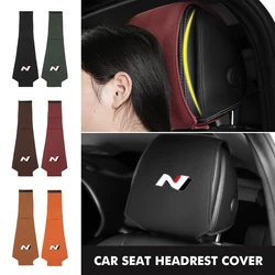 Car Seat Headrest Cover Cushion Neck Pillow Protector Pad For Hyundai N Line Tuscon NX4 I20 I30 I10 Sonata Elantra