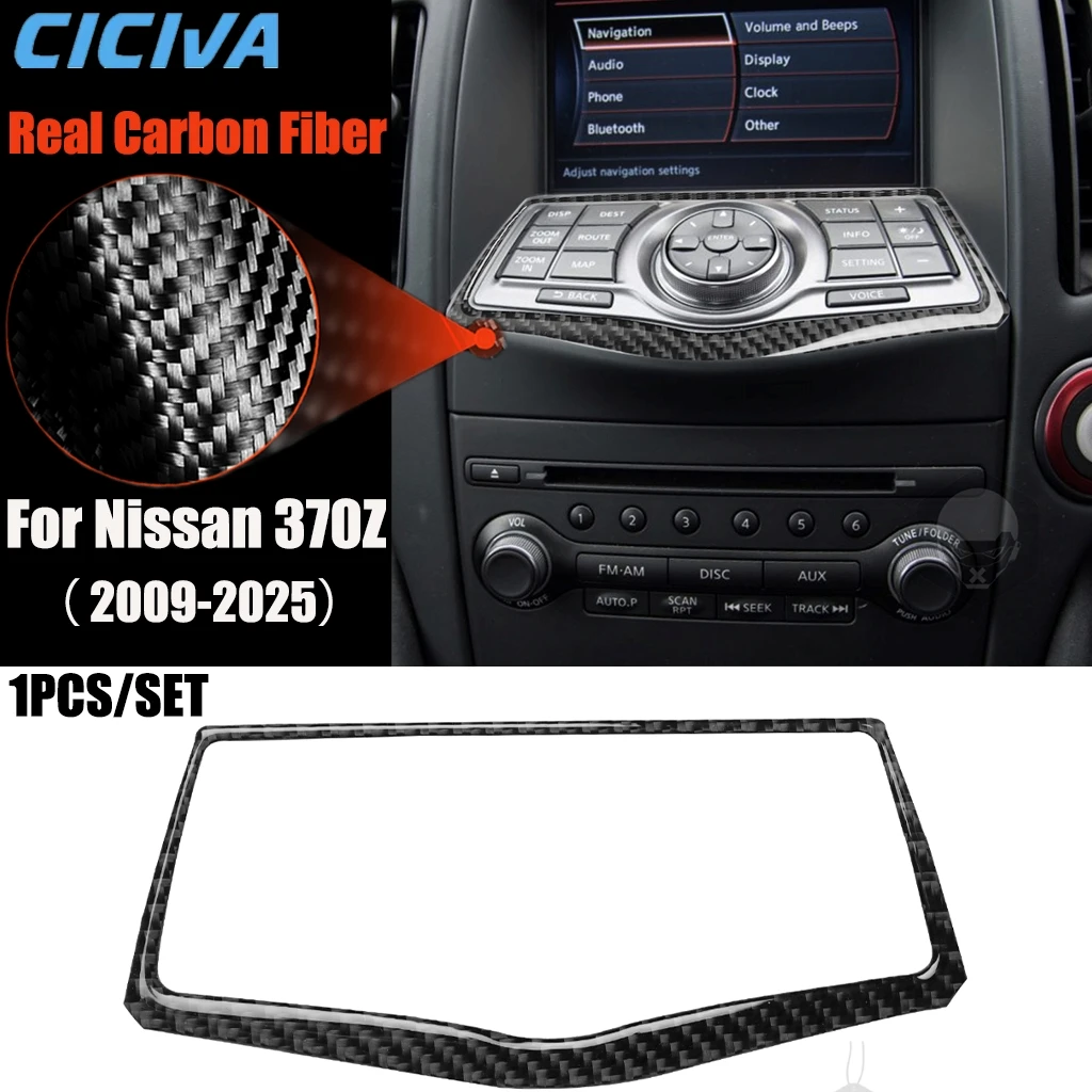 

Carbon Fiber Car Accessories Center Multimedia Panel Modified Interior Trim Cover Soft Sticker For Nissan 370Z Z34 2009-2025
