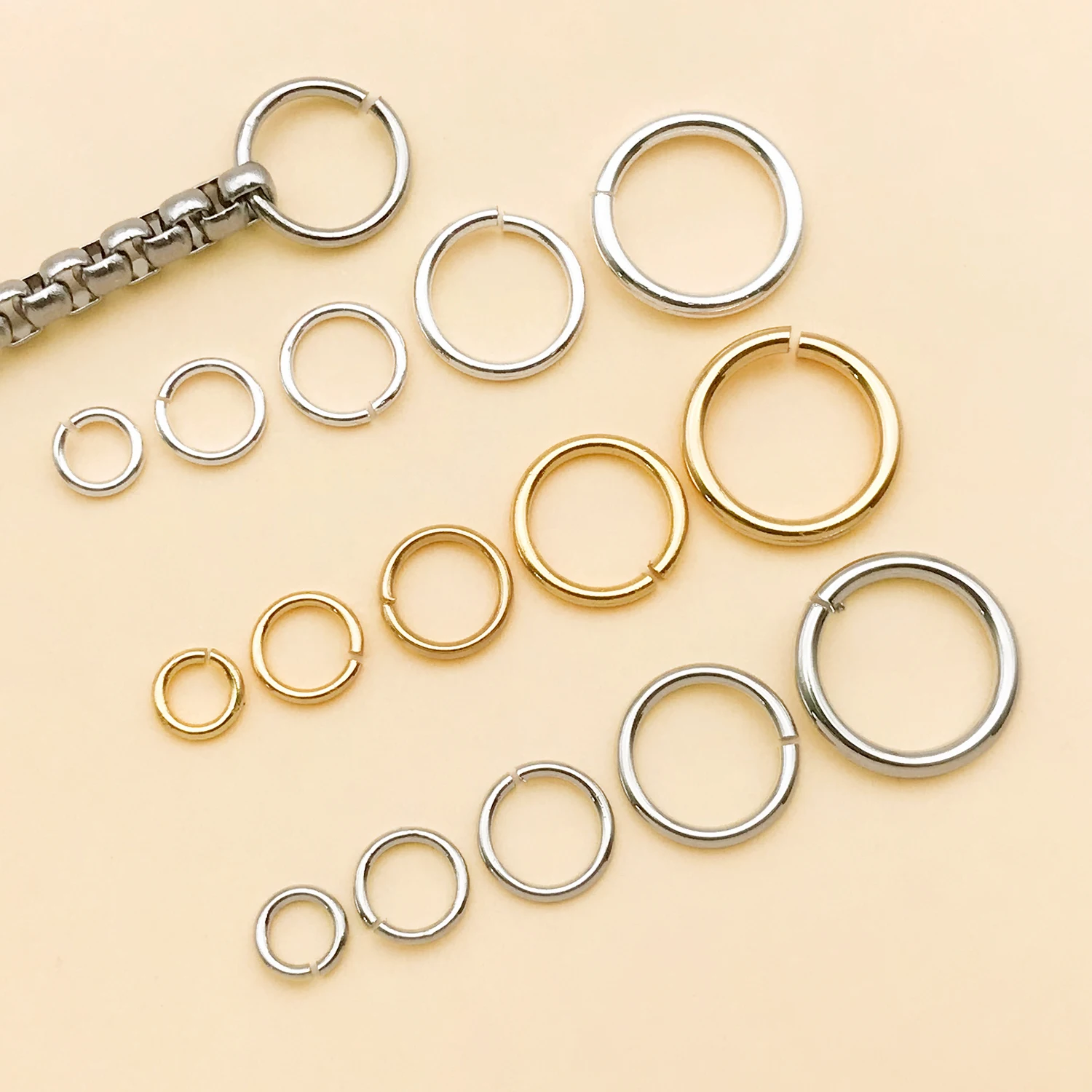 50pcs Brass Open Jump Rings 18K Gold Plated Round Wire Connector Links For DIY Earrings Necklace Bracelet Making Jewelry Crafts