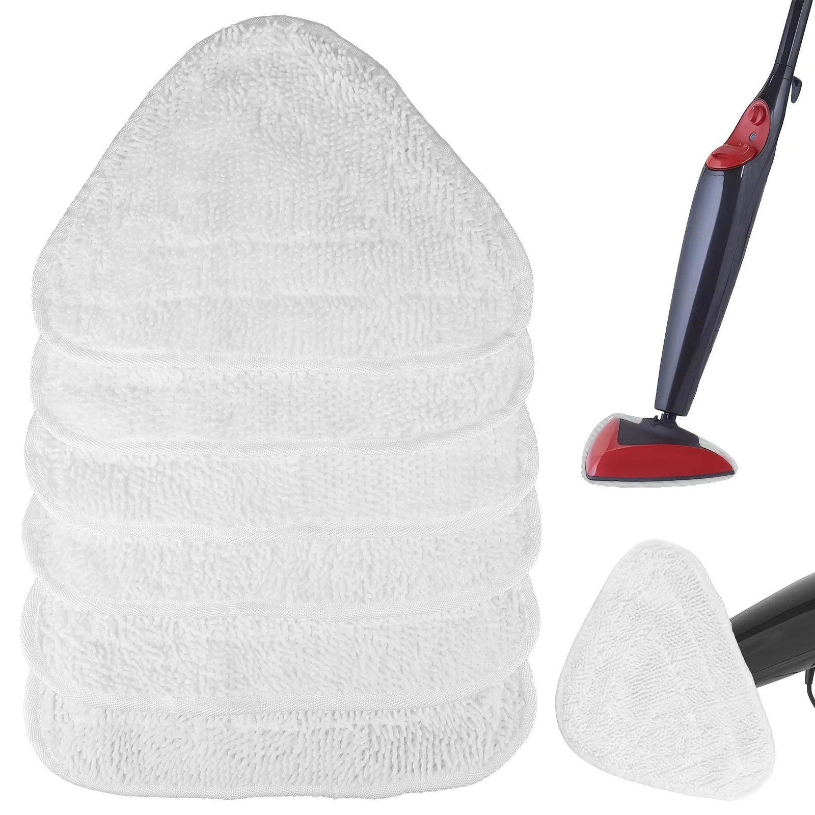 6Pcs Triangular Reusable Steam Mop Cloth Pad Cover Washable Microfiber Cleaning Pads Fiber Floor Steamer Replacement Pad