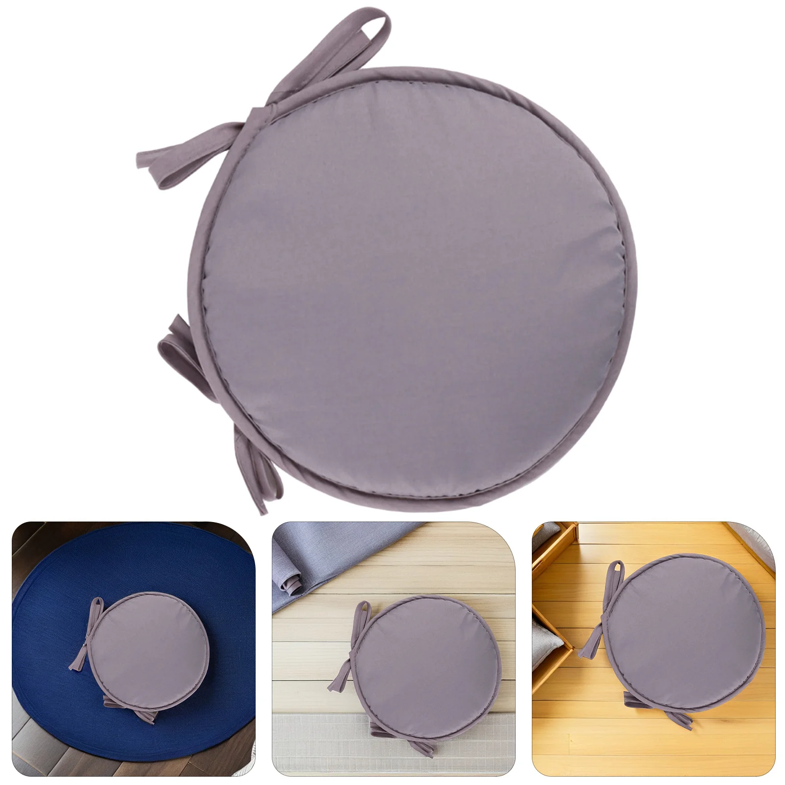 

1Pcs Round Seat Cushion Light Grey Diameter 38cm Thickened Sponge Chair Pad Household Dining Room Office Home Car