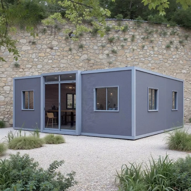 Double Wing Folding Room Container House Modular Container House Portable Prefab Housing Cabin Living Home