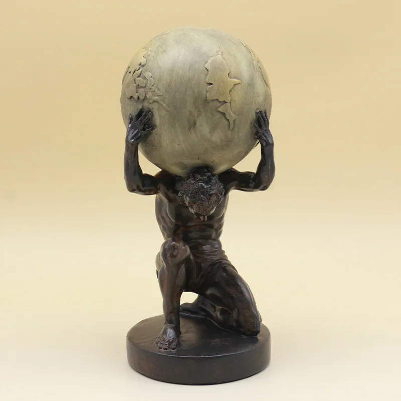 

Ball Lifting Figure Ornament Titan Statue Office Desk Decoration Creative Artwork Character Sculpture Room Aesthetic Decoration