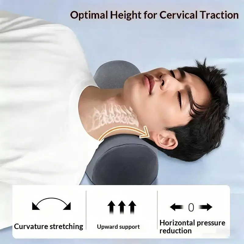 Orthopedic Memory Cotton Cervical Pillow Ergonomic Neck Support No Deformation for Night Sleeping Office Nap Use