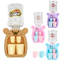 Children Cute Kapibara Water Dispenser Toy with Dual Cup Cartoon Cold/Warm Water Juice Drinking Fountain Simulation Kitchen Toys