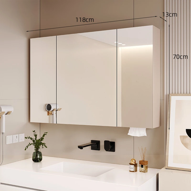 Minimalist Smart Bathroom Mirror Cabinet Wall Mounted Toilet Modern Home Bathroom Furniture Nordic Mirror Storage Cabinets