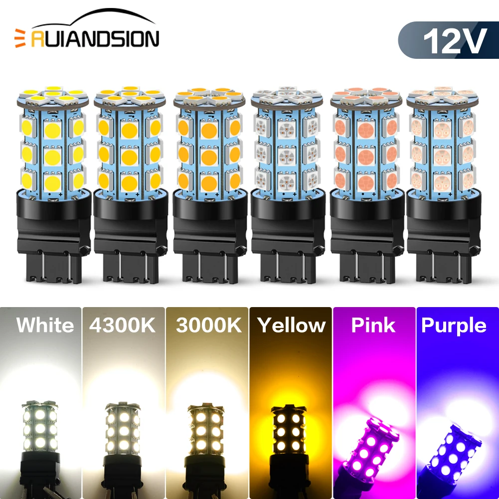 

7443 T20 3157 T25 LED Bulbs LED Lamp for Car Daytime Running Light Signal Lamp Reverse Parking Lamp 3000K 6000K Pink Purple 12V