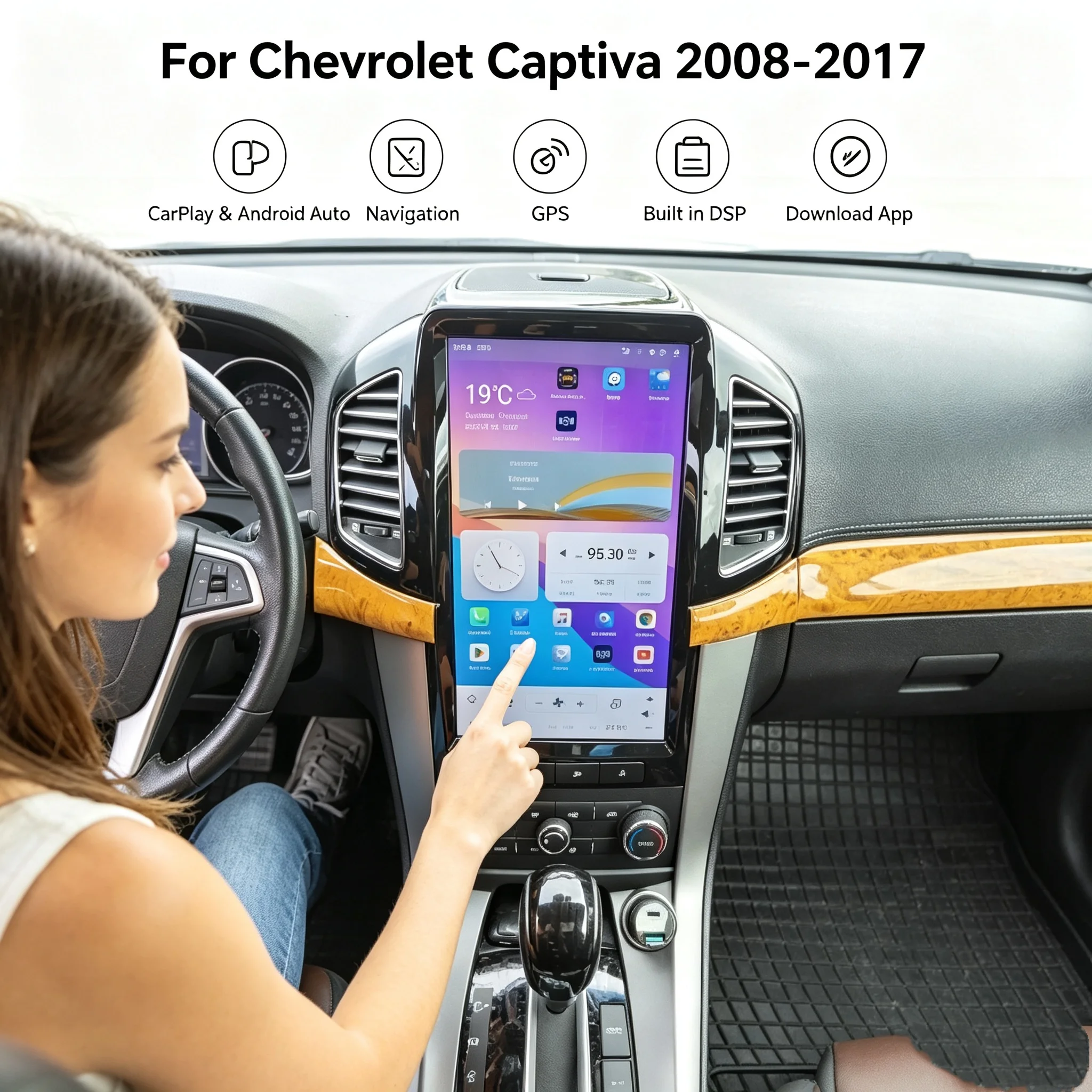 13.6inch 1920*1080 4K Screen Car Radio For Chevrolet Captiva 2013 2008 - 2017 GPS Carplay Android 11 Car Multimedia Video Player