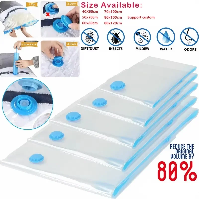 

Vacuum Storage Bags Space Saving Bags for Comforters Clothes Pillow Bedding Blanket Storage Vacuum Seal Bag