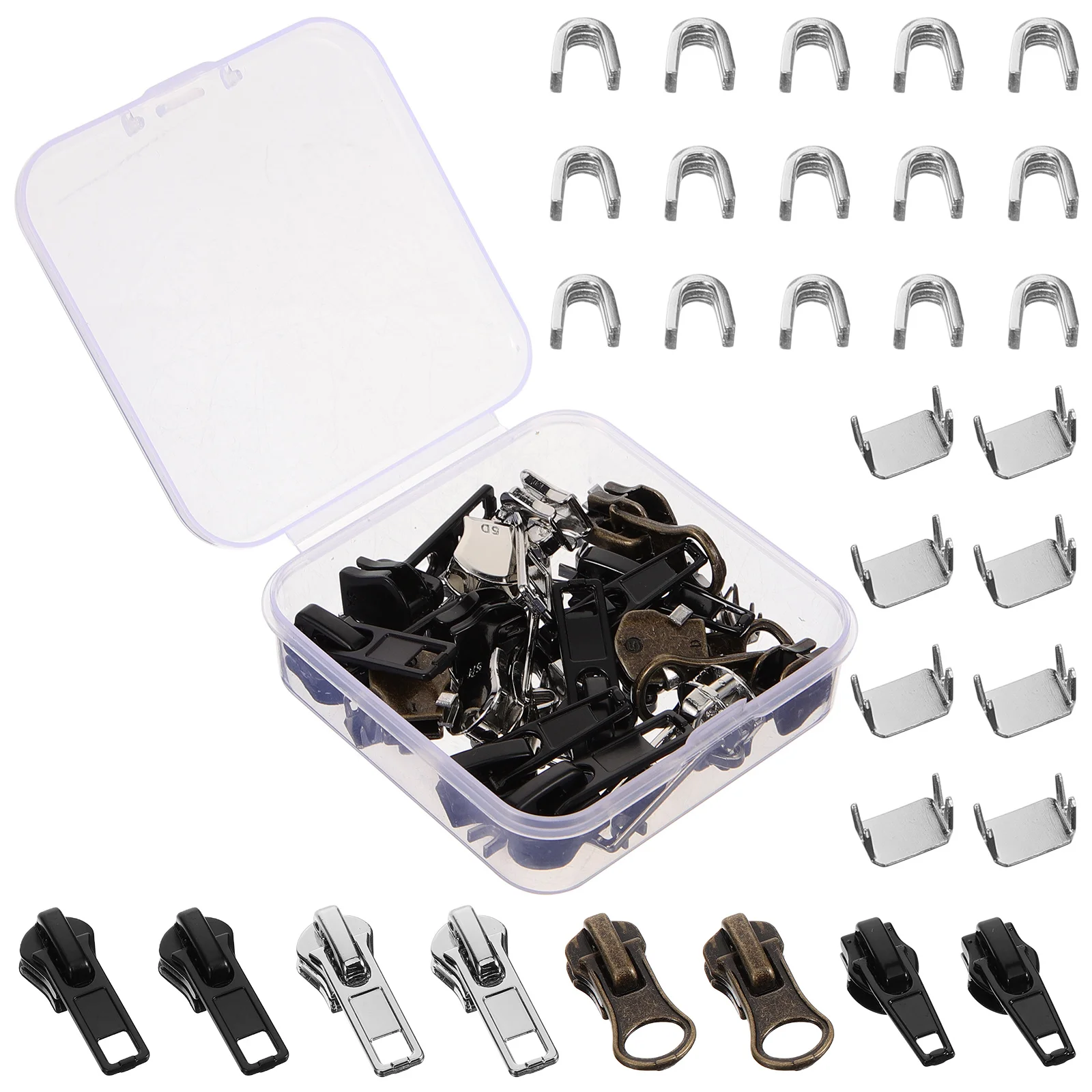 

1Set Durable Zipper Fixer Kit Universal Heads Replacement for Backpacks Suitcases Jackets Luggage Clothing Accessories