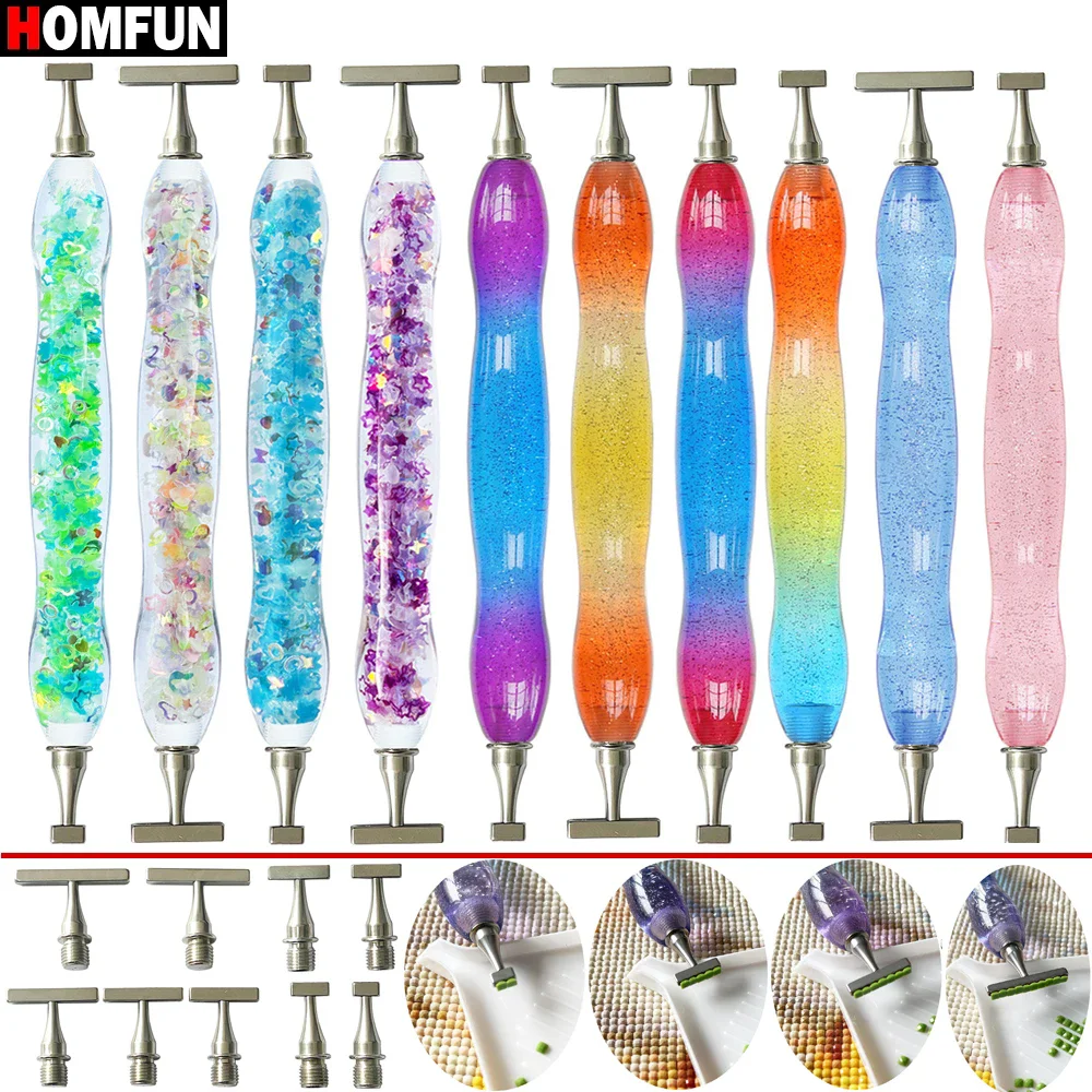 HOMFUN New Multifunctional Metal Screw Thread Tips ，Threaded Bits Accessories Embroidery Pen，Diamond Painting Dot Drill Tool