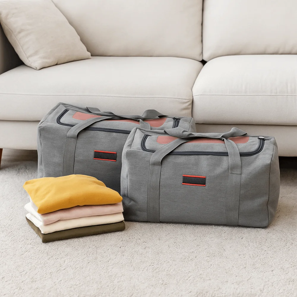 

Multifunctional Canvas Travel Bag Large Capacity Foldable Luggage Moving Bag Wear-resistant Tote Bag Men